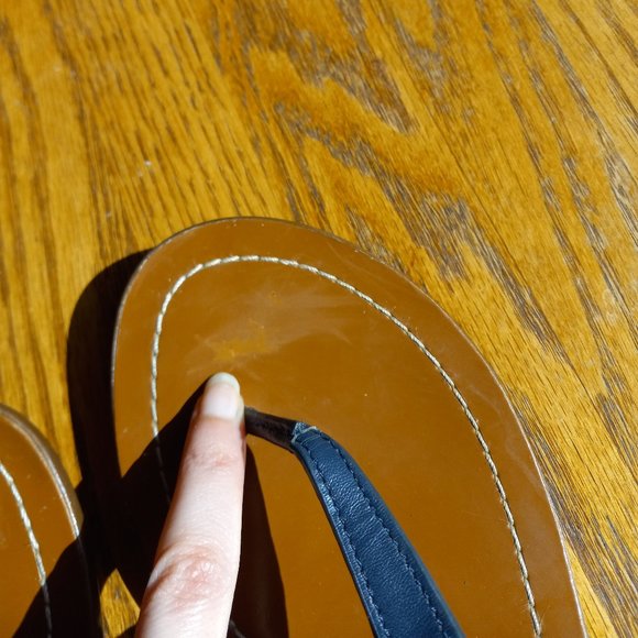 Kate Spade Navy Blue Thong Sandals - Picture 13 of 16